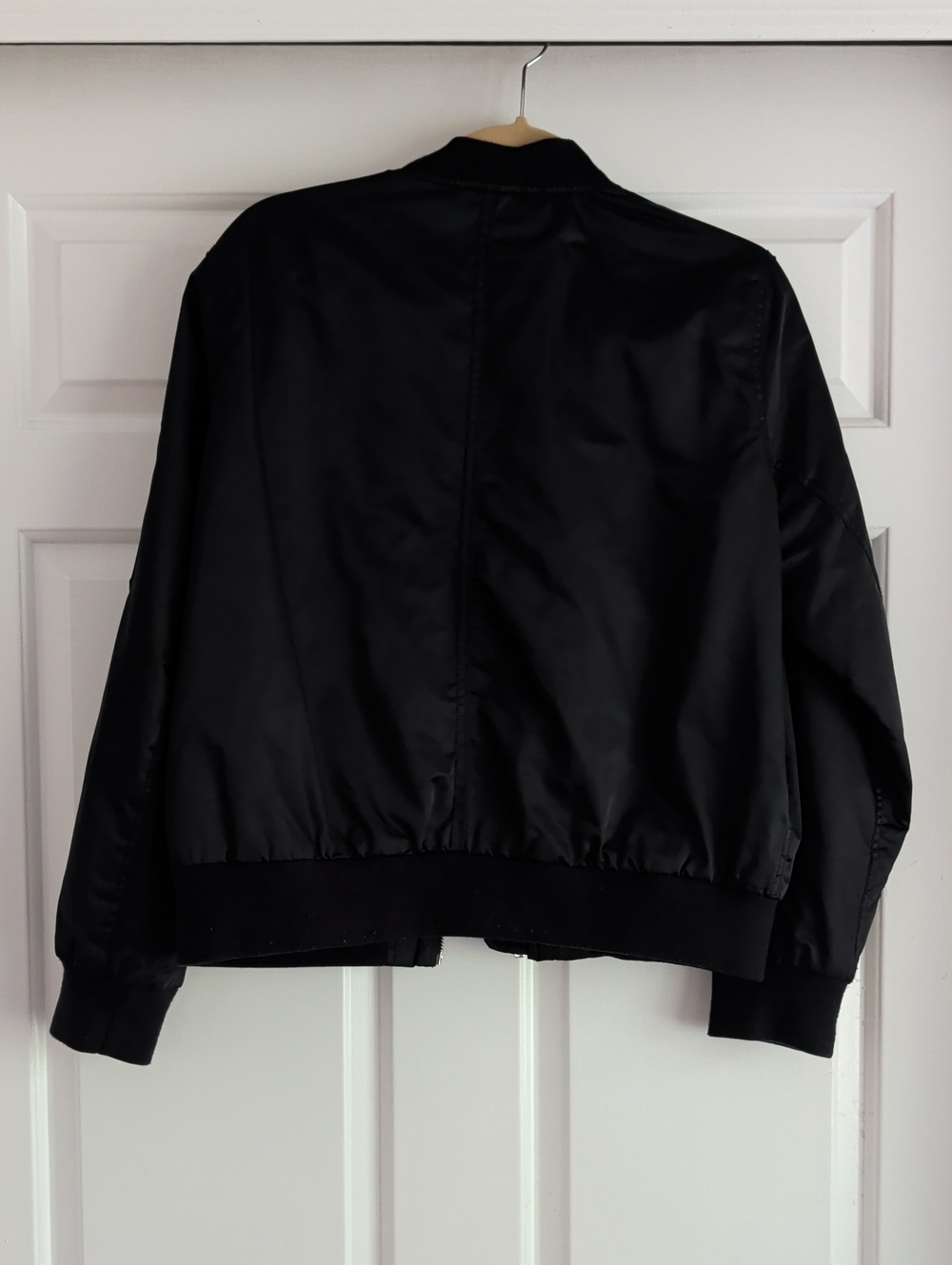 GAP Women's Black Satin Bomber Jacket - Picture 7 of 10